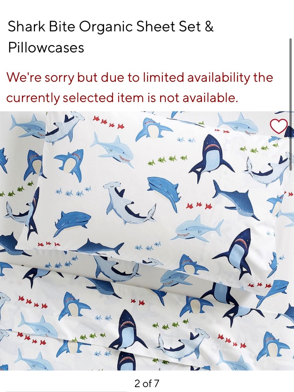 Pottery Barn Kids Shark Bite Sheets full